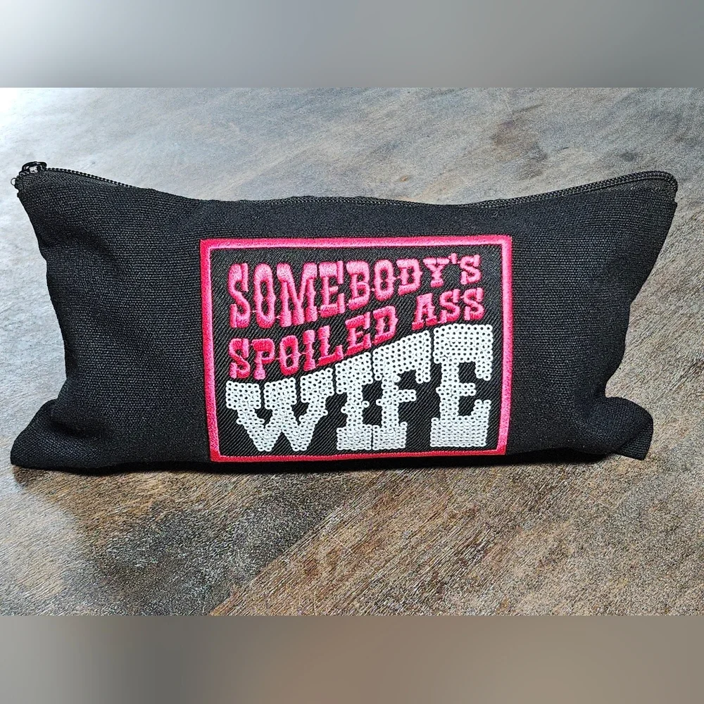 NWT Black Western Pencil / makeup Bag Pounch